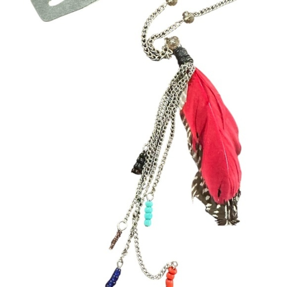 Bohemian Feather Tassel Pendant Necklace